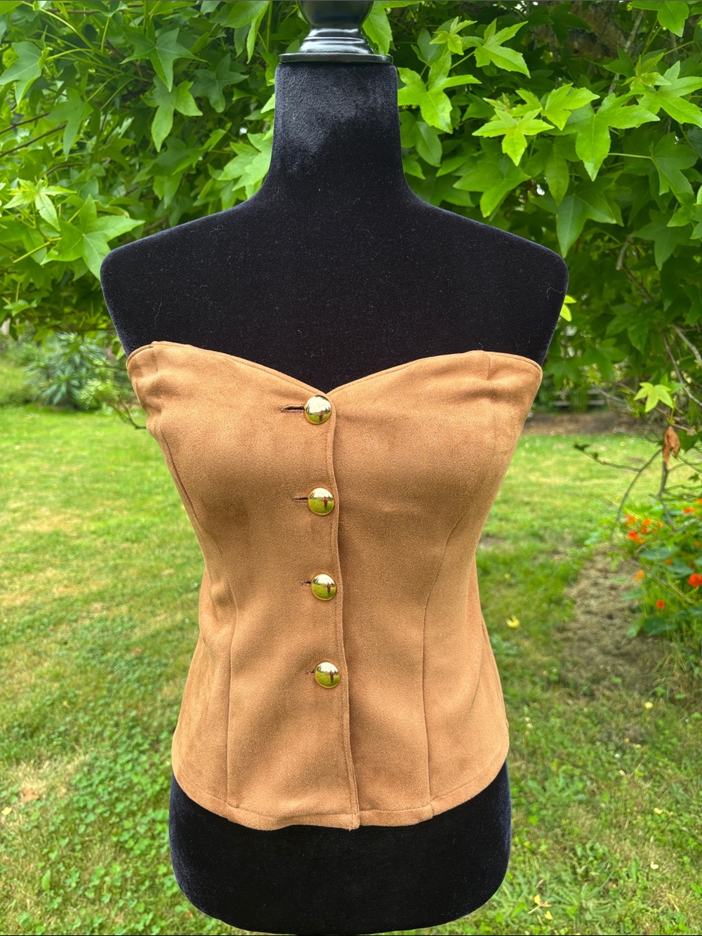 Sincerely Jules Faux Suede Bustier Top